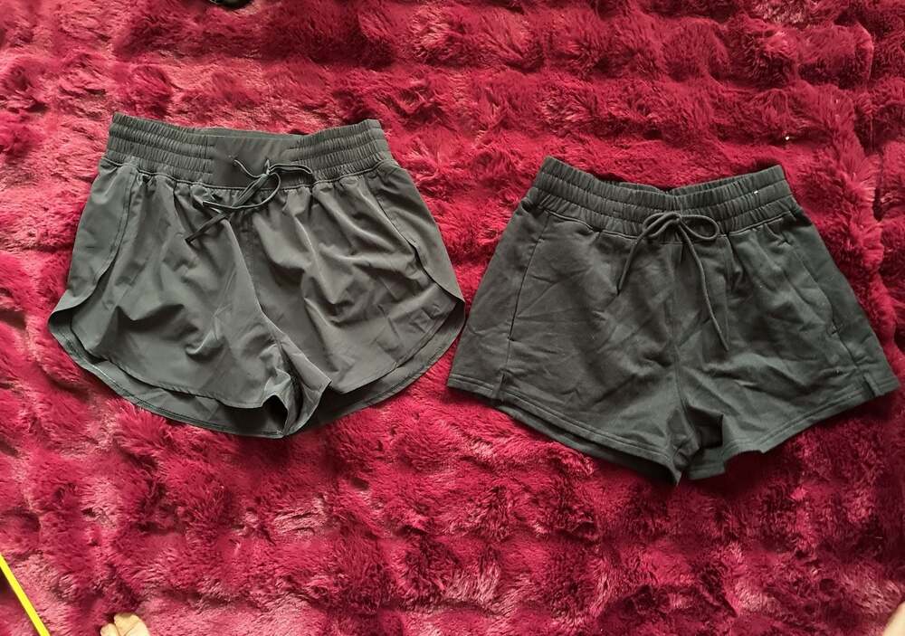 FLX Women's High-Rise Knit and Lightweight Shell Shorts Bundle Sz S A557
